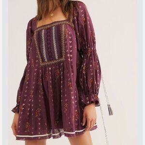 Free People Mini Dress Long Sleeve Size Small NEW